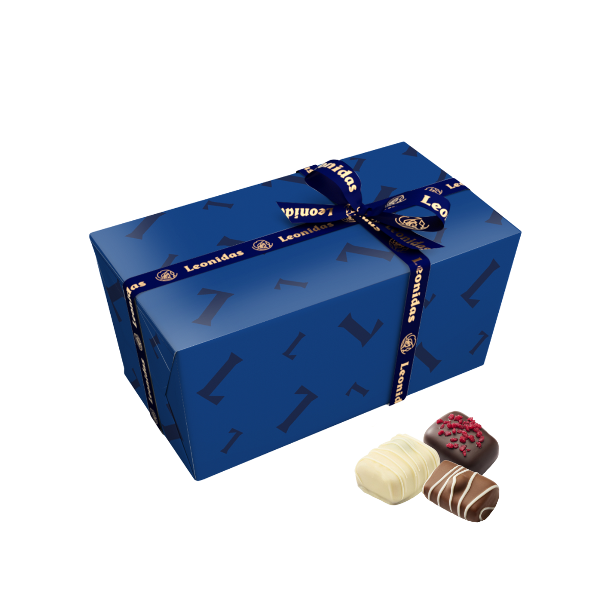 Blue Leonidas chocolate gift box with new Manon collection