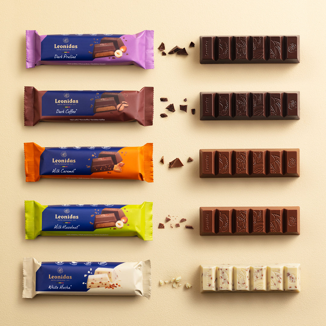 Dark Chocolate Hazelnut Praline Bar, 50g - Leonidas Online Ireland