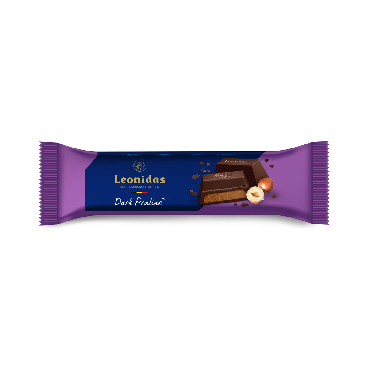 Dark Chocolate Hazelnut Praline Bar, 50g - Leonidas Online Ireland
