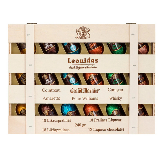 Wooden Box of Liqueur Chocolates, 240g