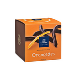 This cube of Orangettes contains candied orange peel strips generously coated in rich Leonidas dark chocolate, providing a truly scrumptious treat.